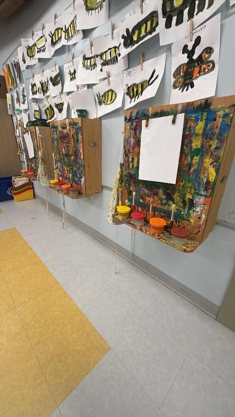 Bright bulletin board display